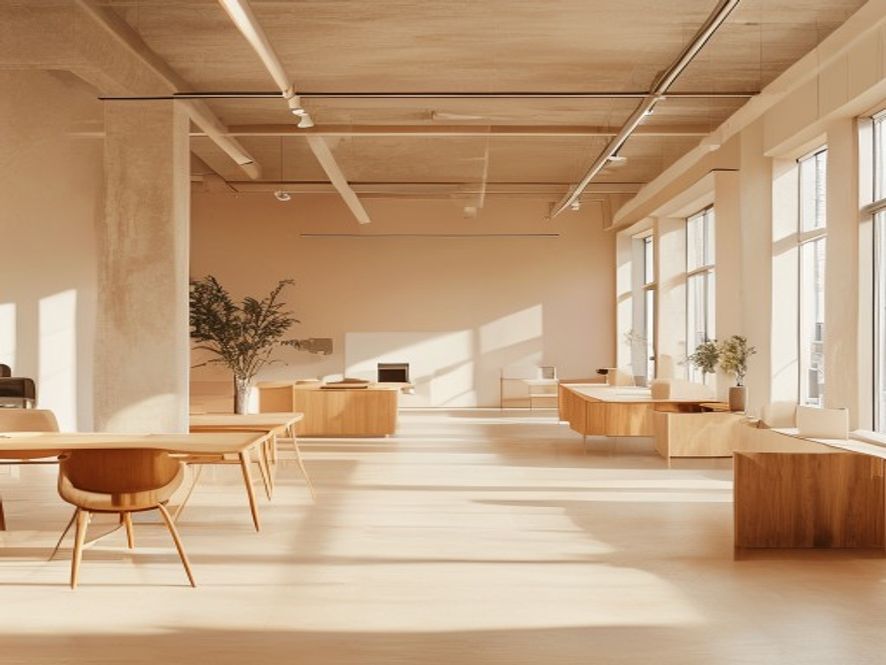 Bright contemporary office space with natural light and open planning